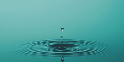 Serene Abstract Water Droplets Suspended in Air with Light Blue Background