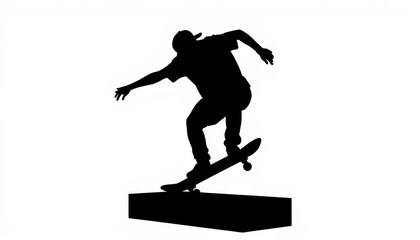 Fototapeta premium Skateboarder performing a trick against a bright backdrop showcasing skill and artistry in motion