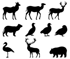 set of animals silhouettes