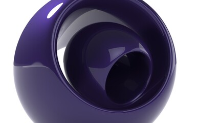 purple abstract orb and sphere isolated on white background, technology and science design