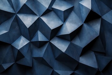 Fototapeta premium Modern abstract design with dark blue geometric polygons creating a textured and elegant 3D background pattern