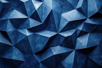 Fototapeta premium Modern abstract design with dark blue geometric polygons creating a textured and elegant 3D background pattern