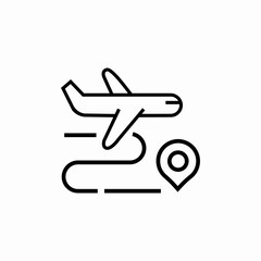 flight destination plane icon sign vector