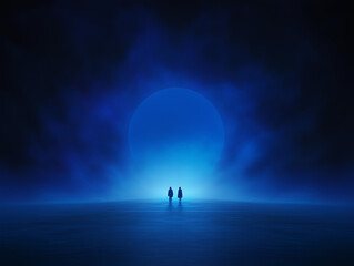 Dark Dusk with Person Using Night Filters to Capture Shadows