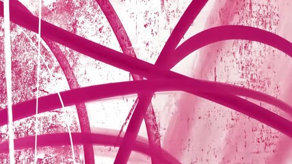 Colorful abstract art with intersecting lines and textures in bold pink hues