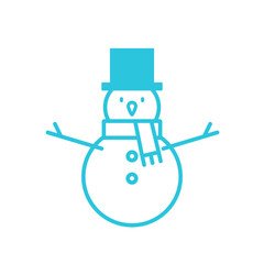 Snowman icon. Isolated on white background. Blue icon set