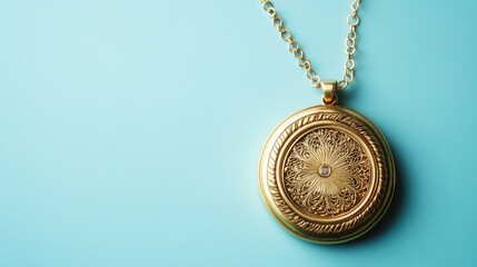 Elegant Gold Locket on a Flat Surface with Beautiful Design