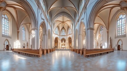 Obraz premium Grand church interior, serene light