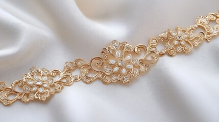Elegant Gold Jewelry Bracelet with Sparkling Clear Gems