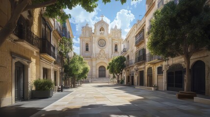 Obraz premium Church square in historic city