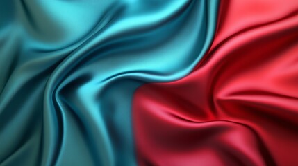 Obraz premium Luxurious red and blue silk textures in elegant flowing patterns