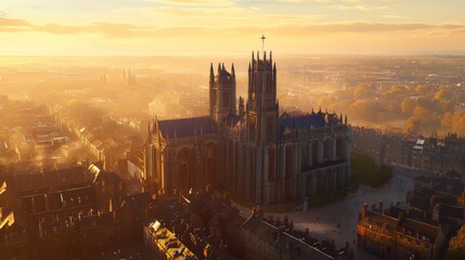 Obraz premium Golden Hour over City Cathedral