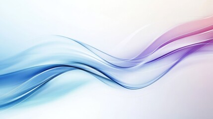 Abstract flowing blue and purple waves on light background