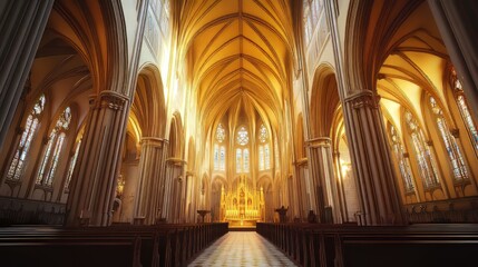 Grand Cathedral Interior, Sunlight