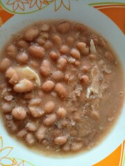 Brown beans on the plate 