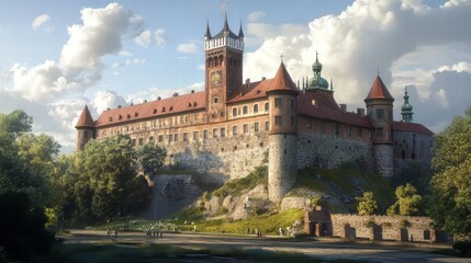 Fototapeta premium Majestic castle on a sunny day