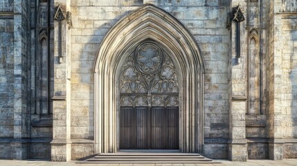 Obraz premium Ornate church entrance with large doors