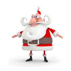 Santa Claus on a white background. Merry Christmas and New Year concept. 3d rendering