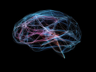 Glowing Human Brain Neural Network