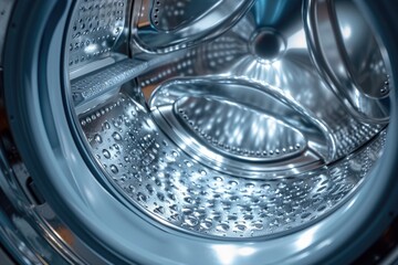 Clean Machine: Inside View of a Washer Drum During Wash Cycle
