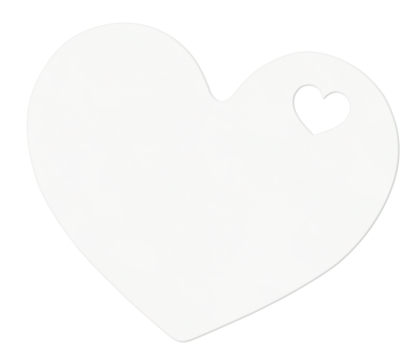 ハートが切り抜かれた滑なカーブのハートマークの紙