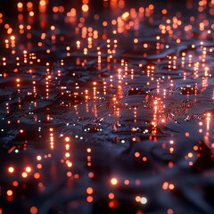 Obraz premium A computer generated image of a glowing, starry sky