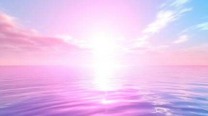 Obraz premium Serene Sunset Over Calm Water with Soft Pastel Colors Creating a Dreamlike Atmosphere of Peace and Tranquility at Dusk in a Beautiful Natural Landscape