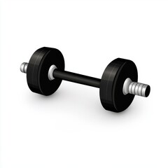 Fototapeta premium A sleek black dumbbell, ideal for strength training and fitness enthusiasts.
