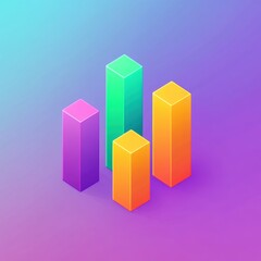 Colorful bar graph illustration showcasing data analysis in vibrant hues.