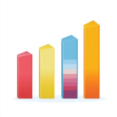 Colorful bar graph illustrating data growth with vibrant shades and clear upward trend.