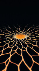 Abstract Orange Network Pattern with Central Void