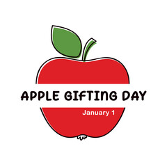 Apple Gifting Day, January 1, vector illustration