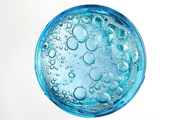 Floating Bubbles: Close-Up Soda Pop or Foamy Shampoo in Isolated White Background - Abstract Object Design
