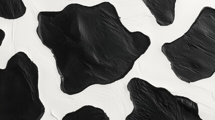 Abstract Painting: Black and White Irregular Shapes