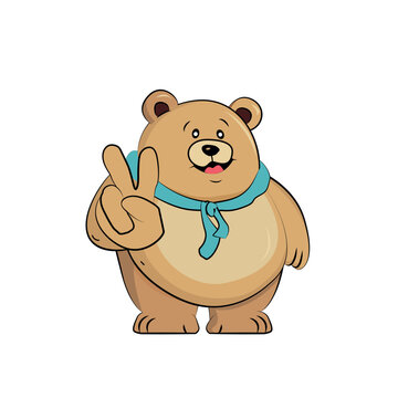 Rough funny bear, mascot