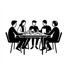 Group of diverse professionals engaged in a collaborative meeting around a table.