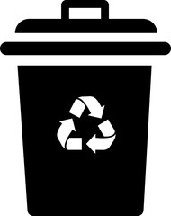 Trash bin icon. Trash dustbin sign element. Recyclable Waste flat Design isolated on transparent background. Waste sorting container. Suitable for Web Page, Mobile App. Recovery and delete symbol.