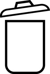 Trash bin icon. Trash dustbin sign element. Recyclable Waste Line Design isolated on transparent background. Waste sorting container. Suitable for Web Page, Mobile App. Recovery and delete symbol.