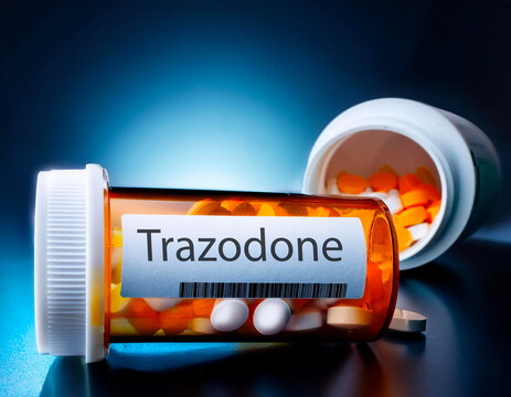 trazodone pills in a prescription bottle