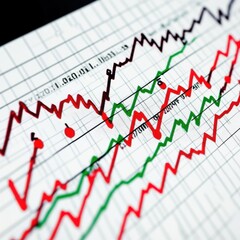 Dynamic stock market charts showcasing financial trends in vibrant colors.
