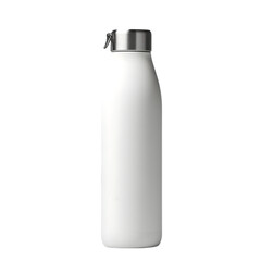 White Insulated Water Bottle  Stainless Steel Lid  Hydration  Fitness  Reusable