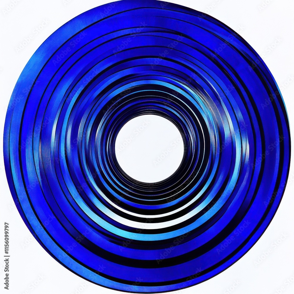 Poster abstract circular patterns in deep blue tones create a mesmerizing visual effect, drawing the viewer