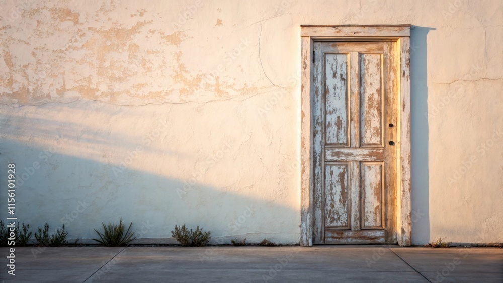 Poster the uneven paint application creates artistic flair on the door contrasting starkly with the clean b