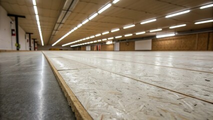 The texture of the underlayment visible under fluorescent lighting shows off slight variations in material thickness emphasizing quality and readiness for the next phase.