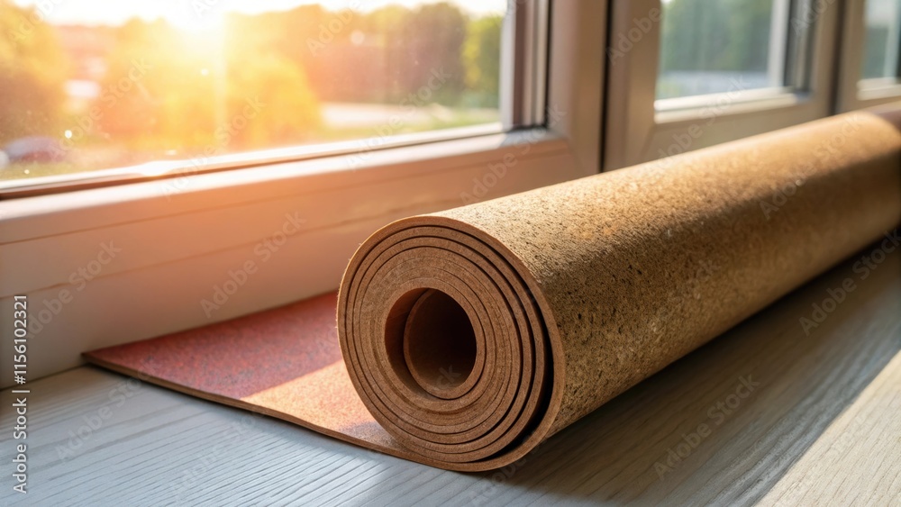 Leinwandbilder the roll is positioned near a window the sunlight revealing a rich spectrum of shades within the cor