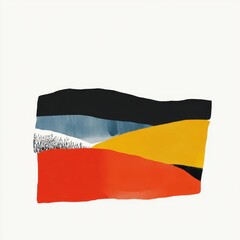 Obraz premium Abstract landscape painting featuring bold colors and geometric shapes, evoking a sense of creativity and depth.