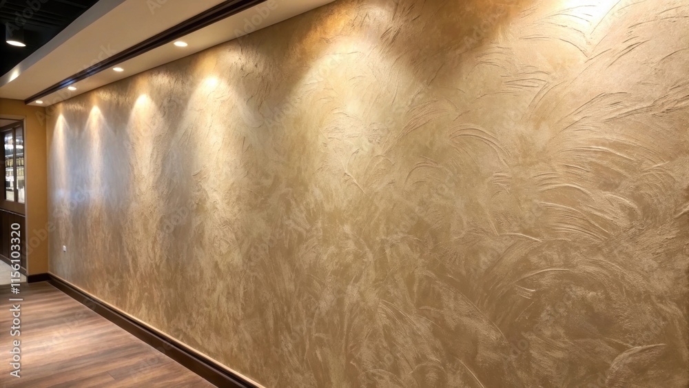 Poster Subtle brush strokes are observable in the light creating an organic finish on the wall inviting the viewer to appreciate the craftsmanship behind the transformation.