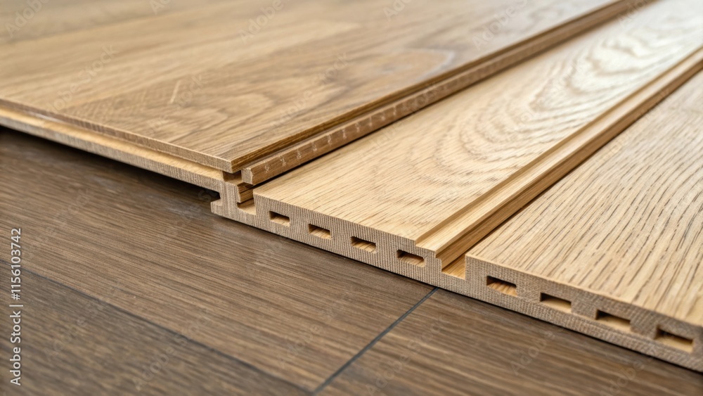 Aufkleber examining the junction between two laminate boards the interlocking design becomes evident showcasin