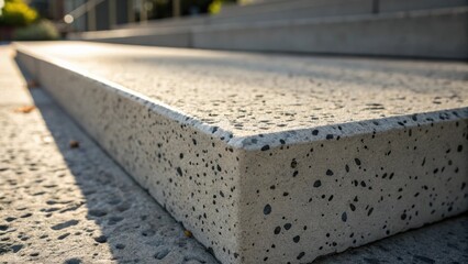 A zoomedin view highlights the speckled surfaces of the concrete showcasing the interplay of light and shadow on its uneven plane.