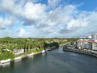 Sunrise Over Miami Beach Skyline, Florida Coastal View